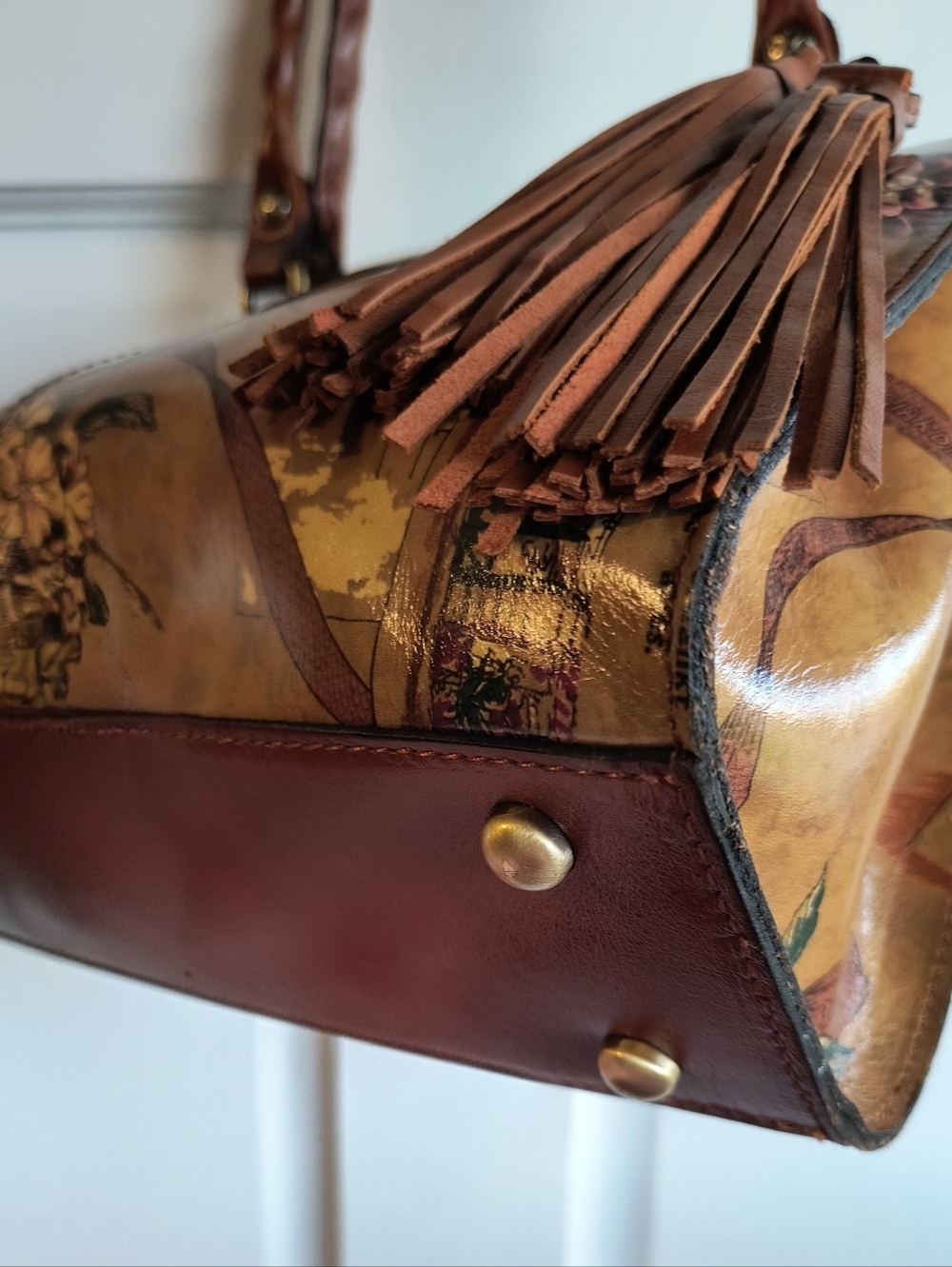 Patricia Nash My European Trip RIENZO Leather Satchel Retired $229 Retail - Picture 9 of 10